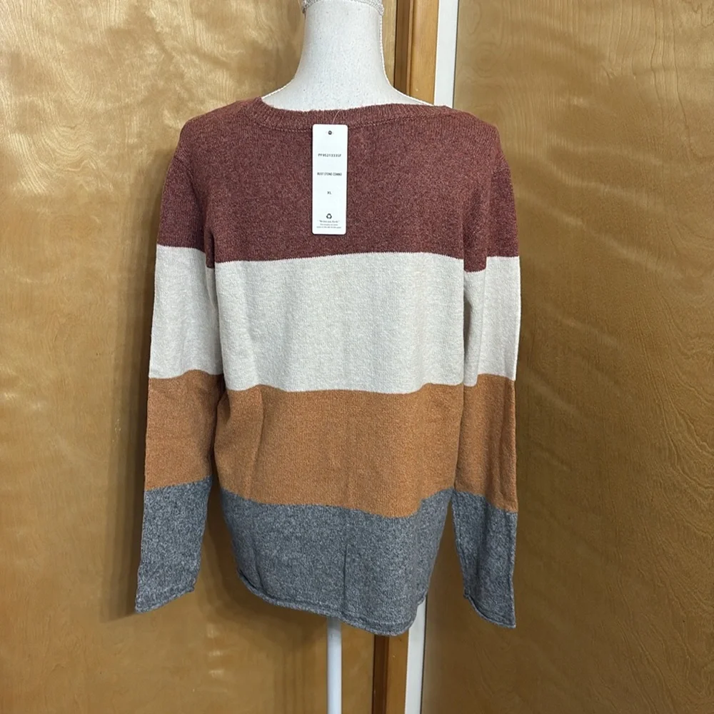 NWT Pinque Design Studio From Stitch Fix Rust Stone Combo Long Sleeve Sweater XL